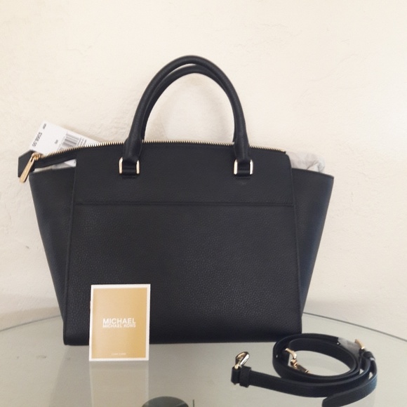 NWT MICHAEL KORS LEATHER VANNA LG SATCHEL HANDBAG - Picture 5 of 5